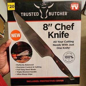 The Trusted Butcher 8" Chef Knife with Protective Cover - As Seen On TV NEW